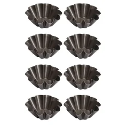 Lot de 8 moules à briochettes individuels 8cm Gobel