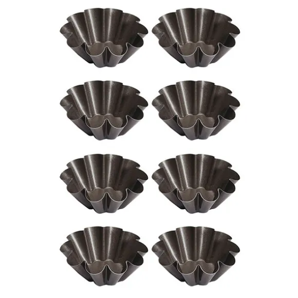 Lot de 8 moules à briochettes individuels 8cm Gobel