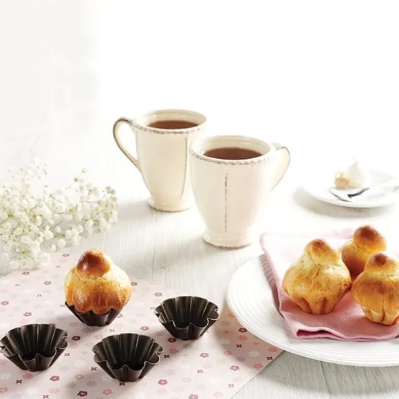 Lot de 4 Moules à briochettes individuels 6 cm Gobel