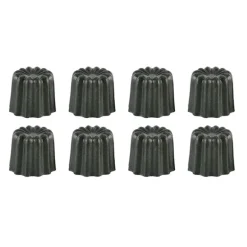 Lot de 8 moules à canelés en aluminium anti-adhésif 4,5cm Patisse