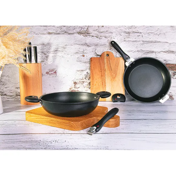 Lot de 3 poêles amovibles Cookway avec anse et poignée 20 24 28 cm Cristel