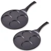 Lot de 2 poêles 4 blinis ou pancakes à induction 26,5 cm Mathon