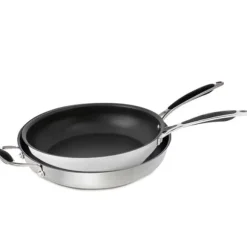 Lot de 2 poêles inox antiadhérentes Excell'Inox 28 et 32 cm Mathon