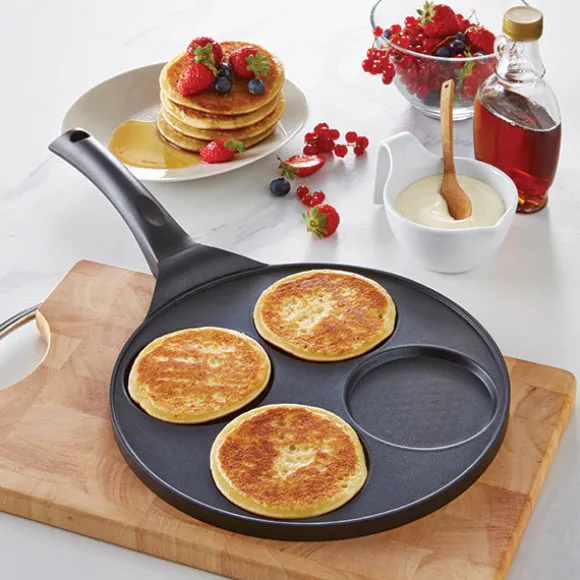 Lot de 2 poêles 7 mini blinis et 4 pancakes antiadhérentes à induction Mathon