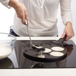 Lot de 2 poêles 7 mini blinis et 4 pancakes antiadhérentes à induction Mathon