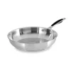 Lot de 2 poêles tout inox 24 et 28 cm Excell'Inox Mathon