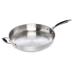 Lot de 2 poêles tout inox 20 et 32 cm Excell'Inox Mathon
