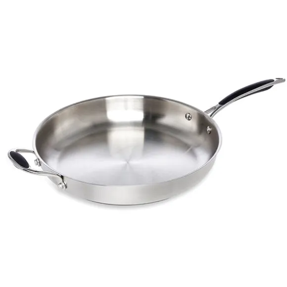 Lot de 2 poêles tout inox 20 et 32 cm Excell'Inox Mathon