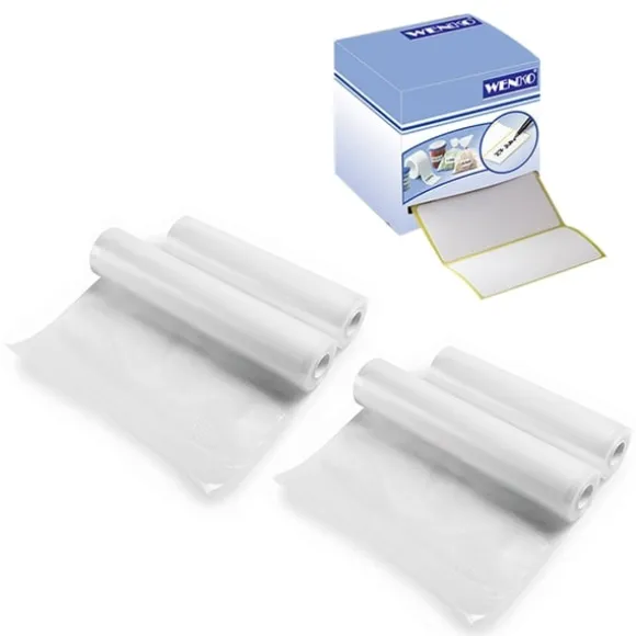 Lot de 4 rouleaux de sachets à découper et 500 étiquettes adhésives