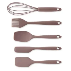 Lot de 5 ustensiles antirayures en silicone taupe Mathon