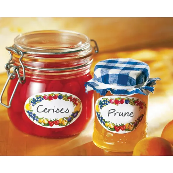 Lot faire son coulis : mousseline à gelée, entonnoir et 100 étiquettes