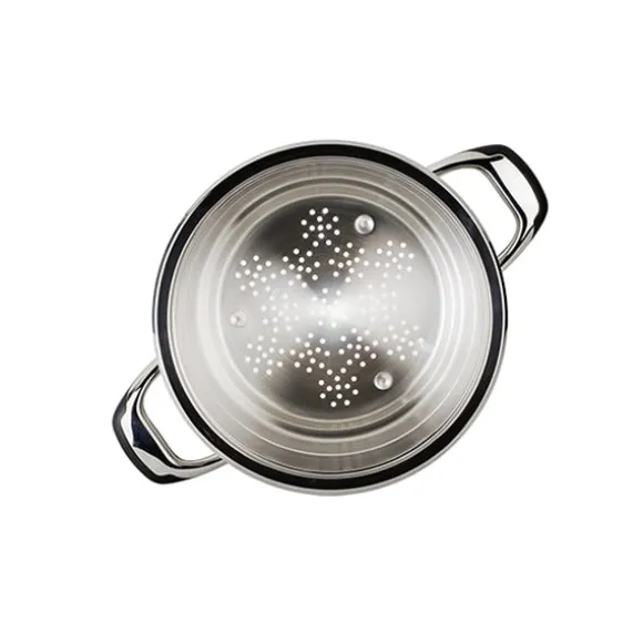 Lot faitout basse température et insert cuit vapeur 20cm Ecovitam