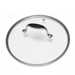 Lot faitout inox Excell’Inox 24 cm et couvercle en verre Mathon