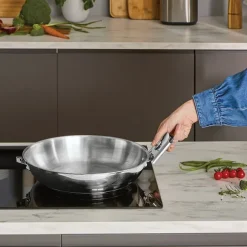 Lot faitout tout inox 24 cm 5,9 L et 2 anses amovibles Clips’Inox Mathon