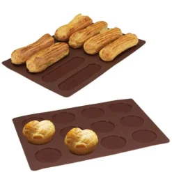 Lot 2 Flexi'plaques silicone 8 éclairs et 12 choux Mathon