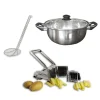 Lot friteuse traditionnelle, coupe-frites et araignée à friture
