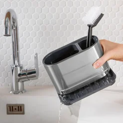 Lot égouttoir extensible 51 cm et organisateur d’évier en inox Mathon