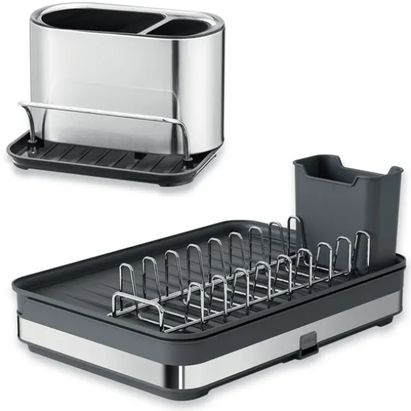 Lot égouttoir extensible 51 cm et organisateur d’évier en inox Mathon