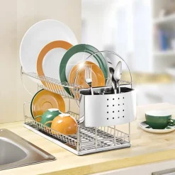 Lot égouttoir 2 niveaux + savon acier