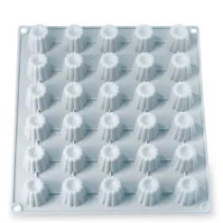 Lot 2 grandes plaques silicone mini-canelés et muffins Mathon
