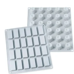 Lot 2 grandes plaques silicone mini-canelés et financiers Mathon