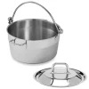 Lot marmite à confiture ou crustacé et couvercle inox 30 cm
