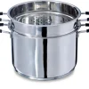Lot marmite haute inox Rapid Cook avec couvercle et élément vapeur 26 cm 8,5 L Mathon
