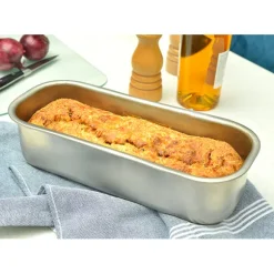 Lot moule à cake rectangulaire 25 cm et moule à tarte rond 24 cm en acier inoxydable Steel Pan