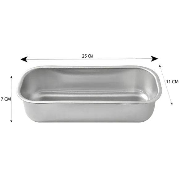Lot moule à cake rectangulaire 25 cm et moule à tarte rond 24 cm en acier inoxydable Steel Pan