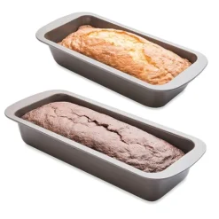 Lot 2 moules à cake 25 et 30 cm acier revêtement antiadhérent Mathon