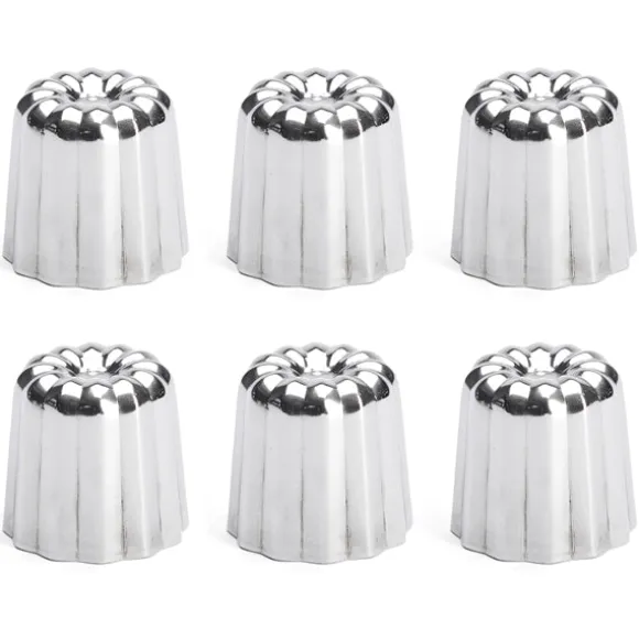 Lot 6 moules à canelés en inox Ø 5,5 cm De Buyer