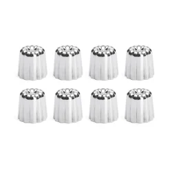 Lot 8 moules à canelés en inox Ø 3,5 cm De Buyer