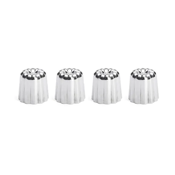 Lot 4 moules à canelés en inox Ø 3,5 cm De Buyer