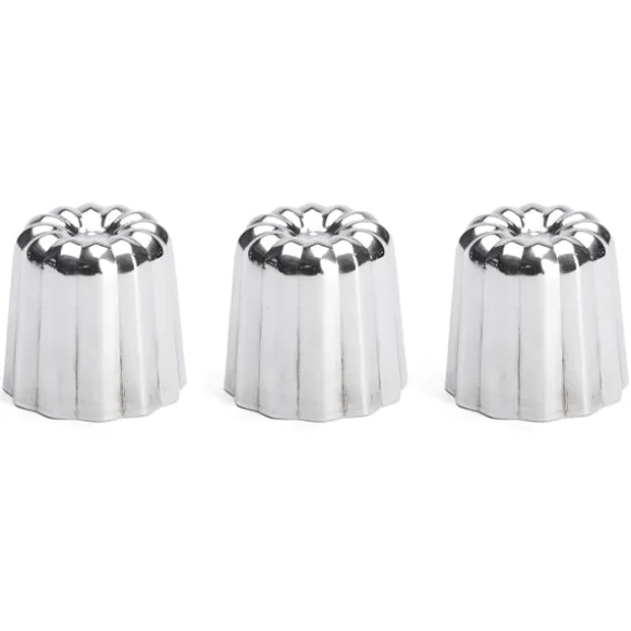 Lot 3 moules à canelés en inox Ø 5,5 cm De Buyer