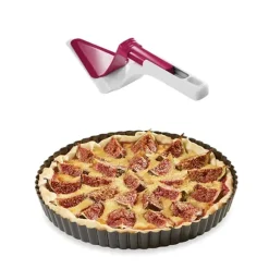 Lot moule à tarte revêtu 24,5 cm et pelle à tarte avec poussoir