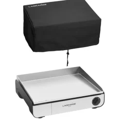 Lot plancha électrique Pro 50 noire avec spatule en inox et sa housse de protection Lagrange