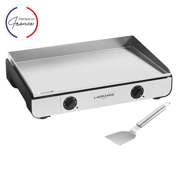 Lot plancha Pro 65 noire avec spatule en inox et sa housse de protection Lagrange
