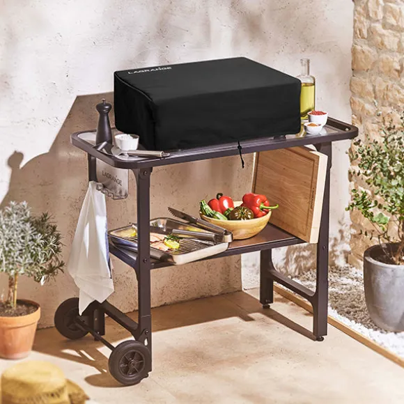 Lot plancha Pro 65 noire avec spatule en inox et sa housse de protection Lagrange