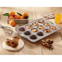 Lot plaque 20 financiers et plaque 12 muffins en silicone structure acier Rigiflex Mathon