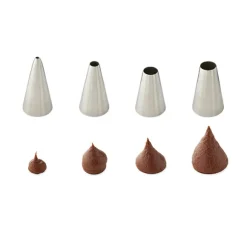 Lot plaque 12 mignardises micro-perforée en acier antiadhérent 29 x 22 cm avec rouleau de 24 poches pâtissières jetables et coffret de 12 douilles inox Mathon
