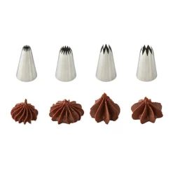 Lot plaque 12 mignardises micro-perforée en acier antiadhérent 29 x 22 cm avec rouleau de 24 poches pâtissières jetables et coffret de 12 douilles inox Mathon