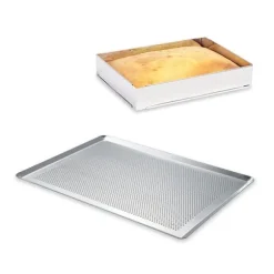 Lot plaque à pâtisserie perforée 40 cm + rectangle à gâteau extensible Mathon