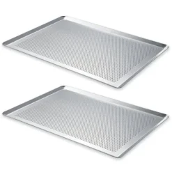Lot 2 plaques à pâtisserie micro-perforée en aluminium 40 cm Mathon