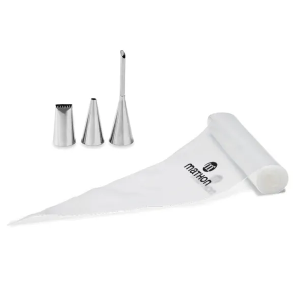 Lot 24 poches pâtissières jetables et 3 douilles inox Mathon