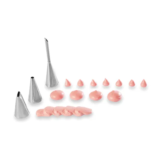 Lot 24 poches pâtissières jetables et 3 douilles inox Mathon