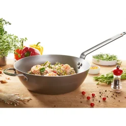 Lot poêle 28 cm et sauteuse paysanne 32 cm acier Minéral B De Buyer