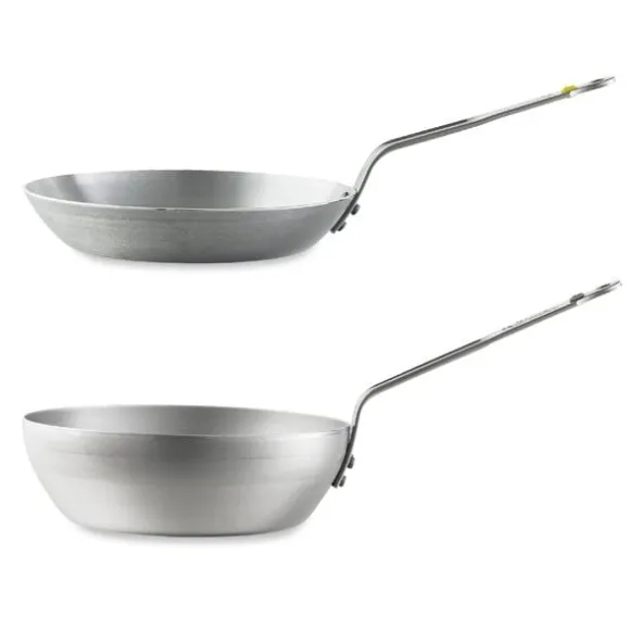 Lot poêle et sauteuse paysanne acier Minéral B 24 cm De Buyer
