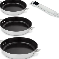 Lot 3 poêles aluminium revêtement céramique Evolution 20, 24 et 28 cm et manche amovible Beka