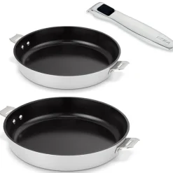 Lot 2 poêles aluminium revêtement céramique Evolution 24 et 28 cm et manche amovible Beka