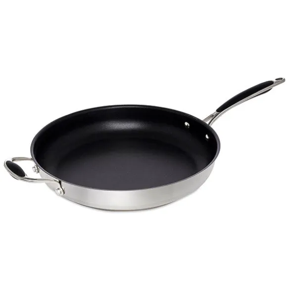 Lot 4 poêles inox antiadhérentes Excell'Inox 20, 24, 28 et 32 cm Mathon